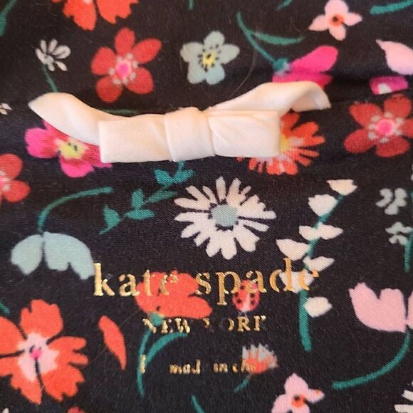 Kate Spade New York Black Mixed Floral Print Pajama Set Medium - Picture 2 of 14